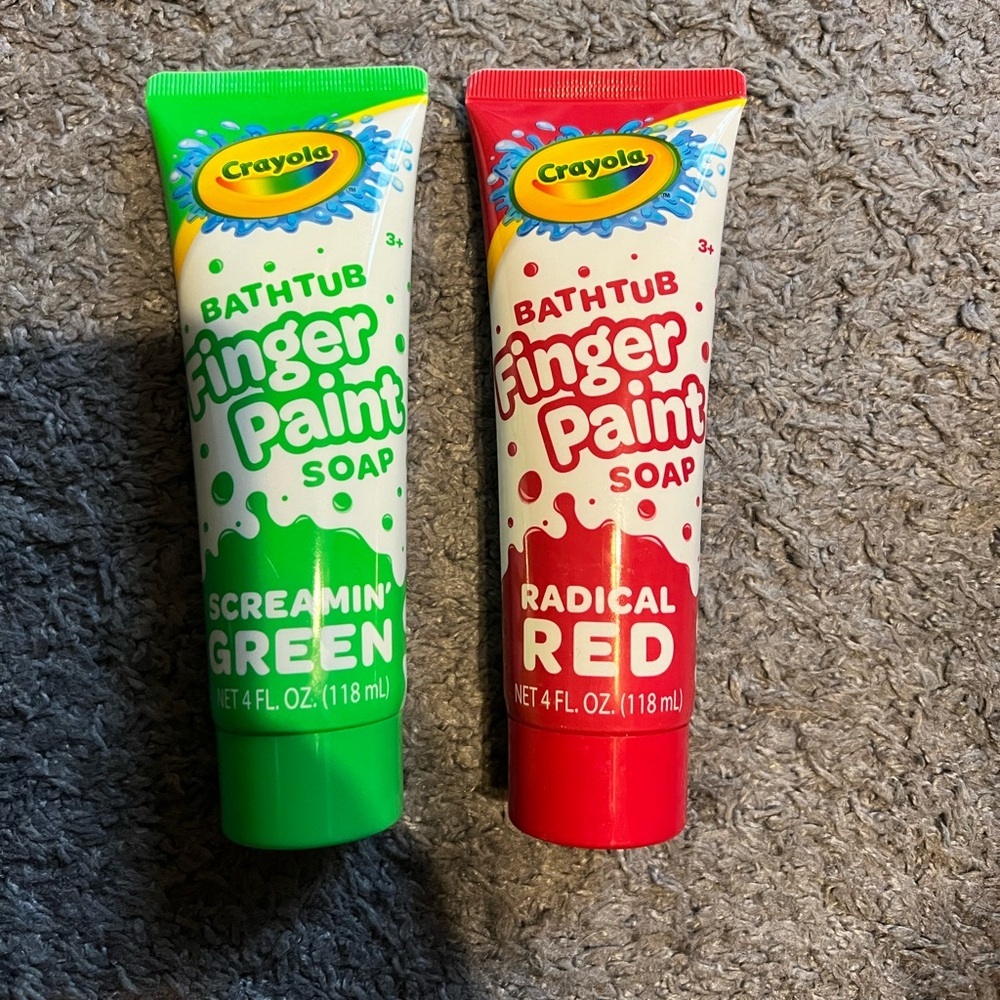 3/$15 Crayola Bath Tub Finger Paint Soap Set - Screamin' Green & Radical Red